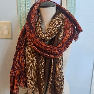 Banana Republic Sheer Scarves- brown & terracotta